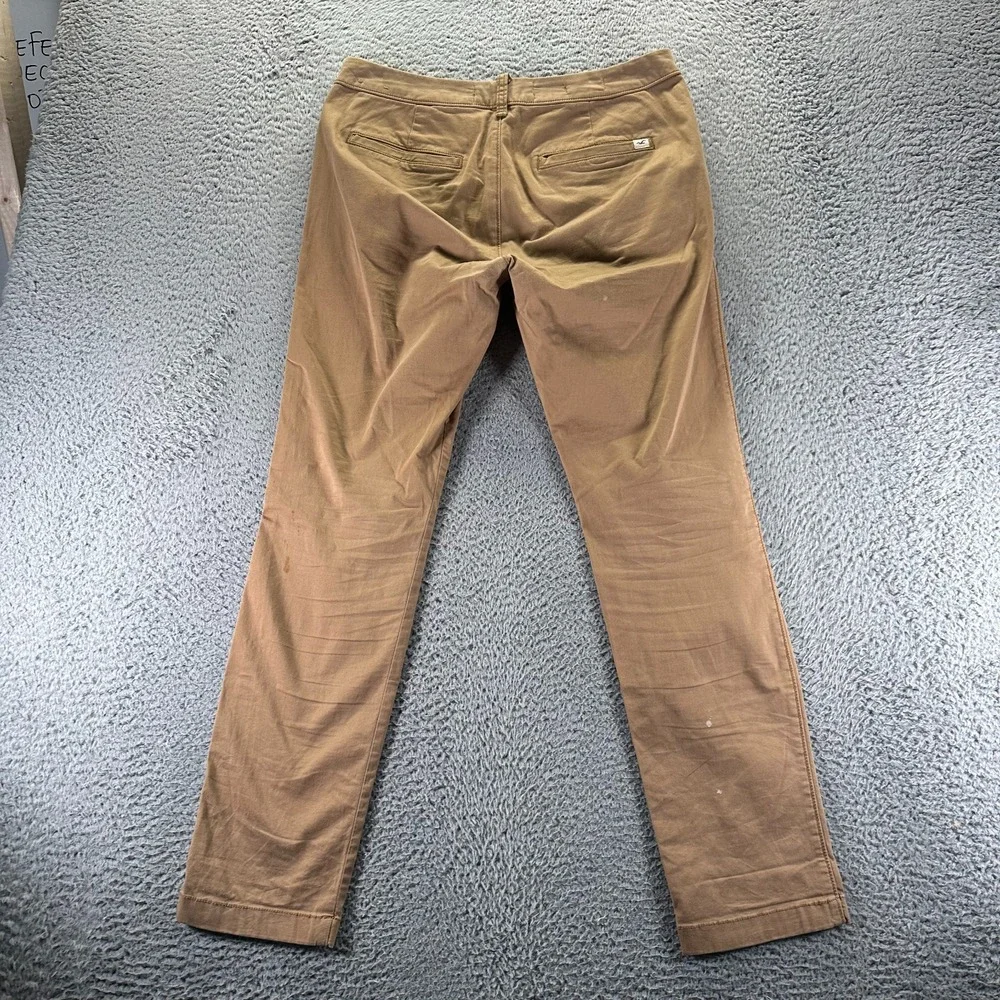 Hollister‎ Epic Flex Pant Men's 34x32 Brown Cotton Chino Skinny Business Stretch